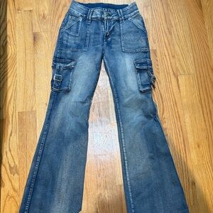 Blue Denim Cargo Jeans Vintage